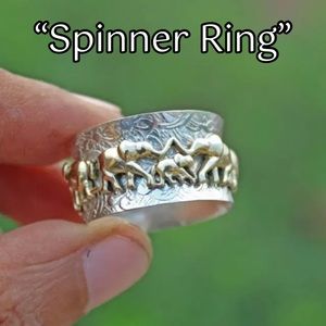 BNWT- Elephant Spinner Ring. Size 8. “J”